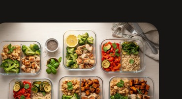 A week of healthy meal-prep containers